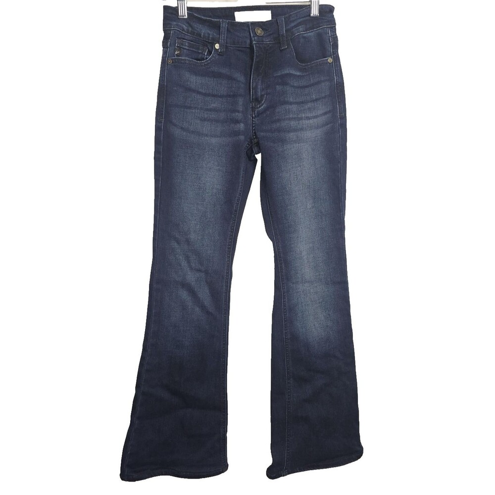 KanCan Jeans Womens 3 Blue Dark Wash Mid Rise Flared Stretch 30 Inseam